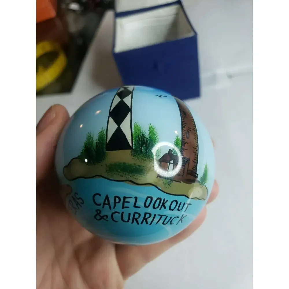 Hand painted Outer Banks NC North Carolina Lighthouses Christmas Ornament 1998